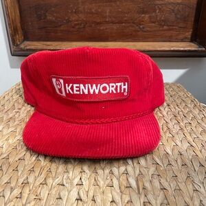 American Vintage Red Corduroy Kenworth Trucker Hat